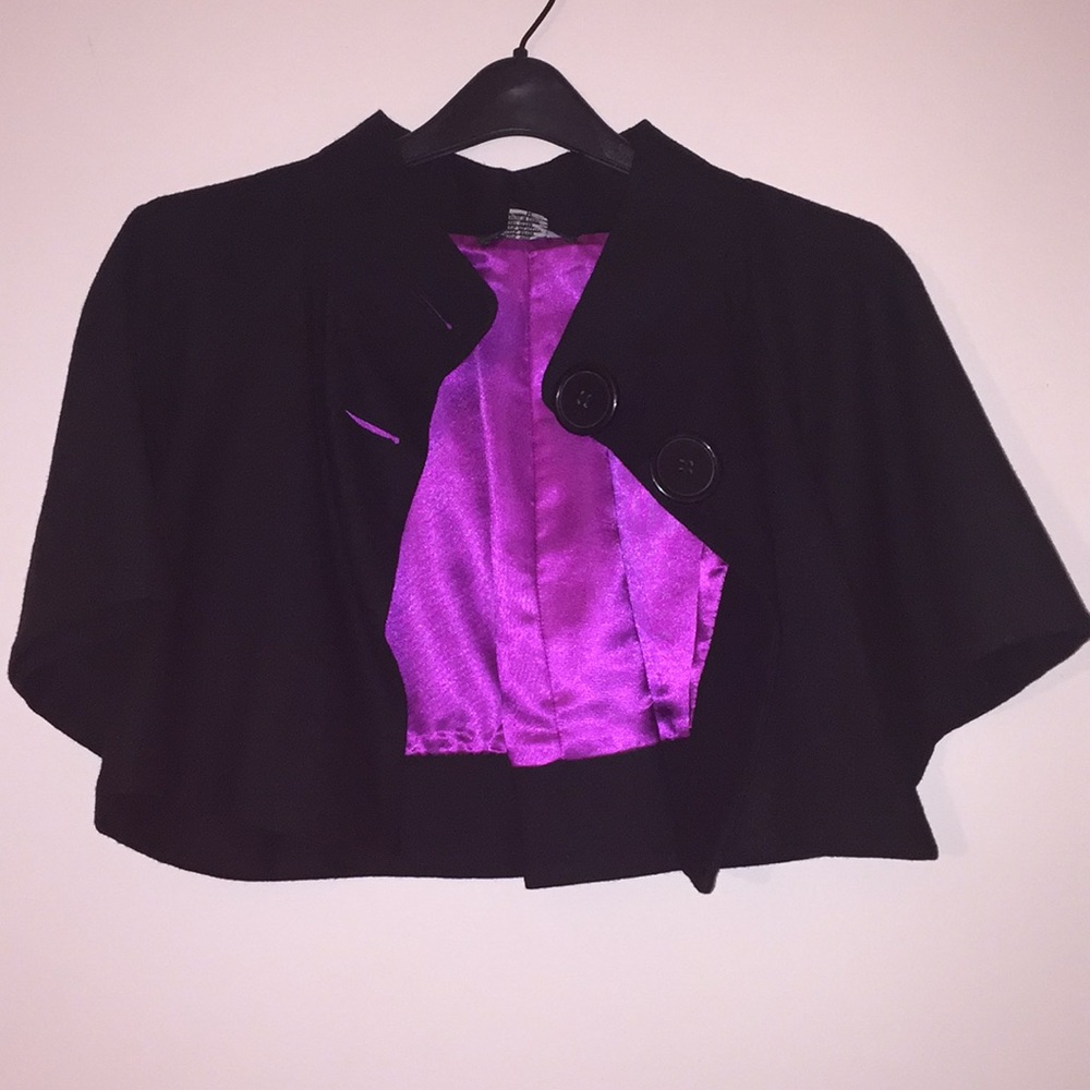 Kenneth Cole black wool cropped jacket